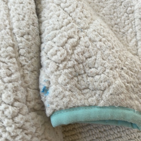 🌿Columbia fleece jacket - girls, size 10, off white/cream color blue trim🌿 - Picture 6 of 10